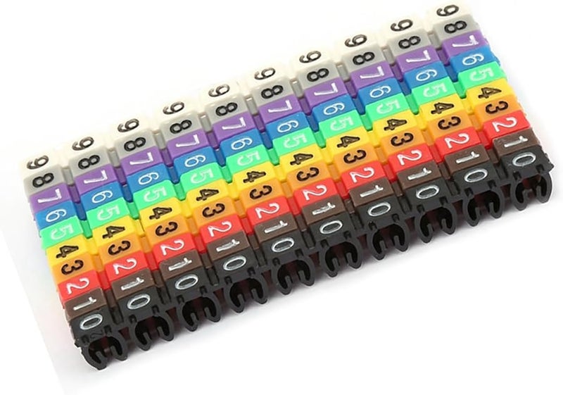 100PCS KCM 2 5MM 2 5 Square Wire Markers Cable Labeler Clip On Design Colorful Cable Marker For Office And Home - Image 5